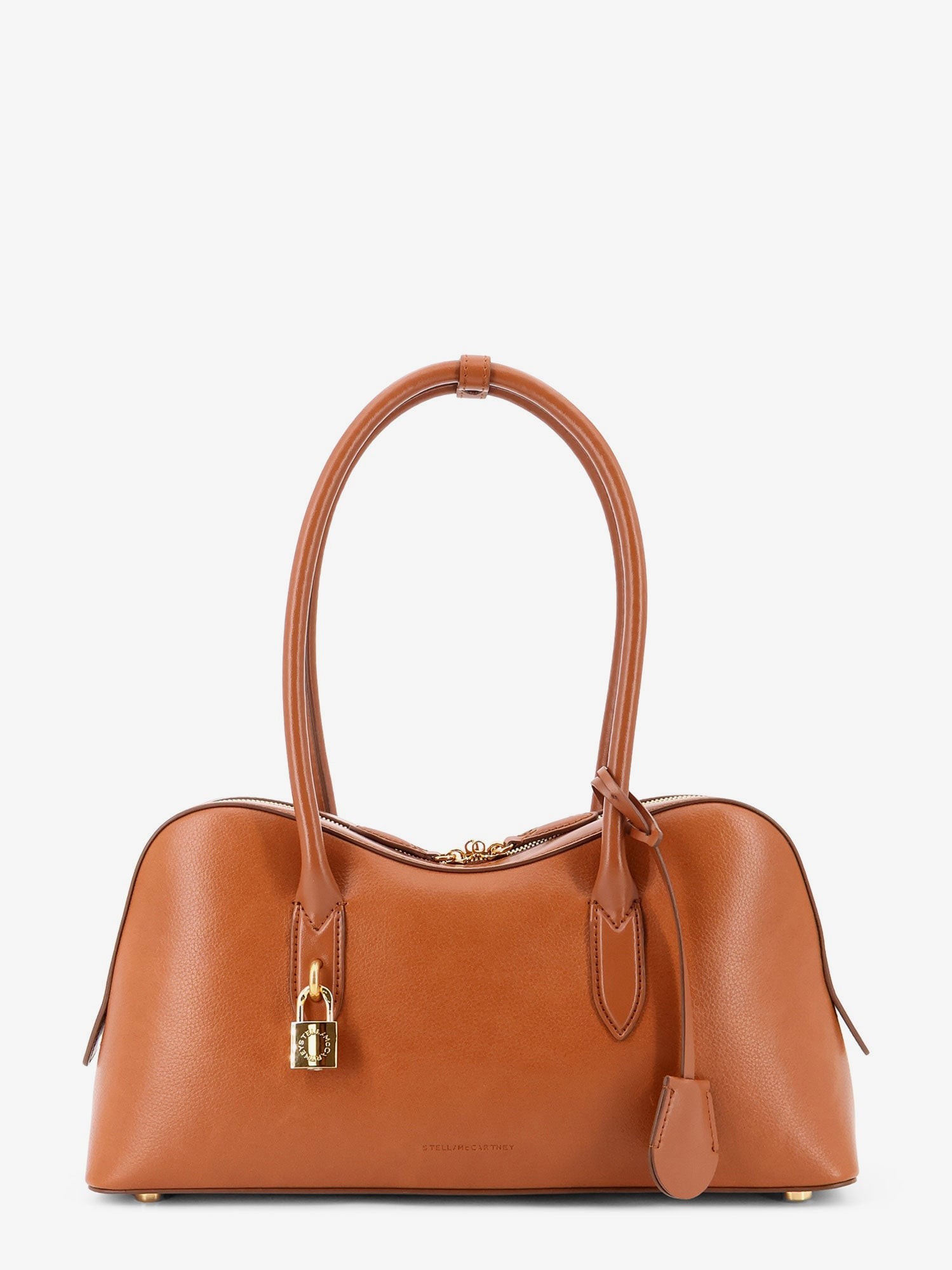 Stella Mc Cartney Logo Lock Vegan Shoulder Bag Brown