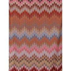 Short viscose dress with chevron pattern