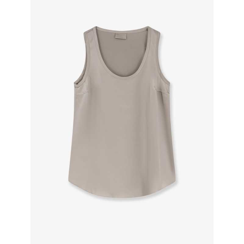 Stretch silk top