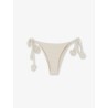 Nylon bikini bottoms with floral detail