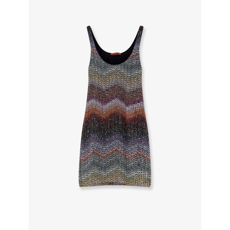 Short knitted dress with all-over sequins