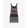 Short knitted dress with all-over sequins