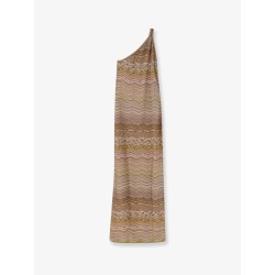 Vestito lungo in viscosa laminata