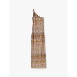 Vestito lungo in viscosa laminata