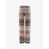 Viscose trousers with laminated chevron pattern