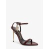 Laminated leather sandals with iconic padlock
