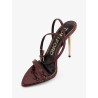 Laminated leather sandals with iconic padlock