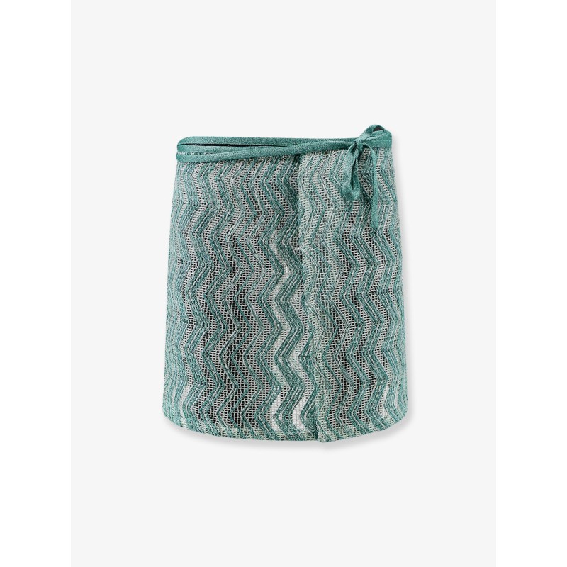 Viscose blend and sequin mini skirt