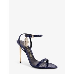 Laminated leather sandals with iconic padlock