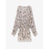 Short cotton dress with floral pattern