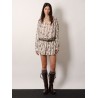 Short cotton dress with floral pattern