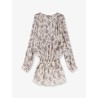 Short cotton dress with floral pattern
