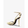 Laminated leather sandals with iconic padlock