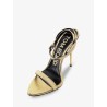 Laminated leather sandals with iconic padlock