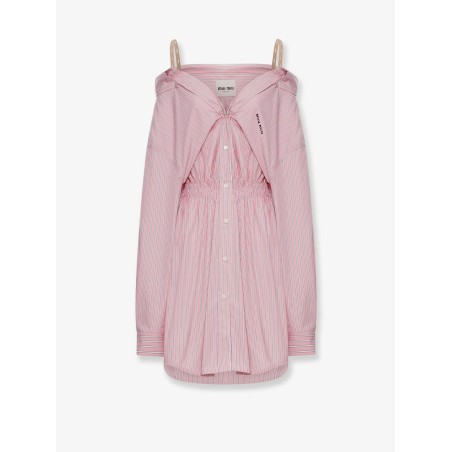 Striped cotton shirt dress