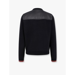 Leather and wool jacket