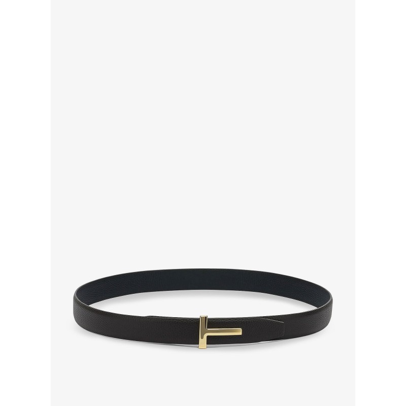Reversible hammered leather belt