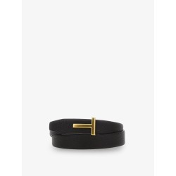 Reversible hammered leather belt