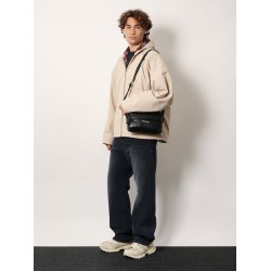 Cotton blend jacket with embroidered logo on the front