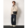 Cotton blend jacket with embroidered logo on the front