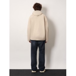 Cotton blend jacket with embroidered logo on the front