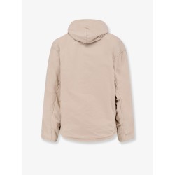 Cotton blend jacket with embroidered logo on the front