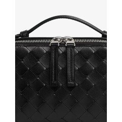Leather clutch bag with Intrecciato motif