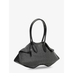 Manta leather shoulder bag with all-over metal details