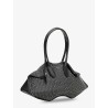 Manta leather shoulder bag with all-over metal details