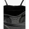 Manta leather shoulder bag with all-over metal details