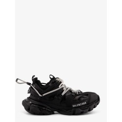 Track mesh sneakers with double laces