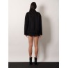 Black denim jacket with floral details in sequins and crystals