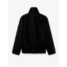 Black denim jacket with floral details in sequins and crystals
