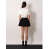 Cotton blend midi skirt with floral sequin and crystal details