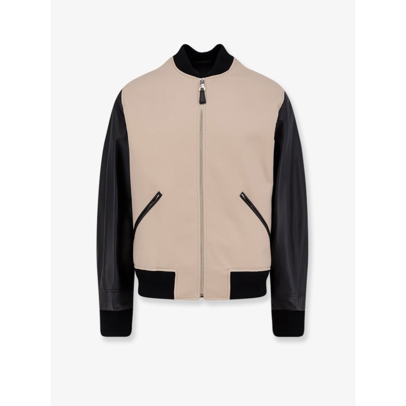 Cotton Jacket with leather sleeves