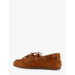 Vintage effect leather loafers