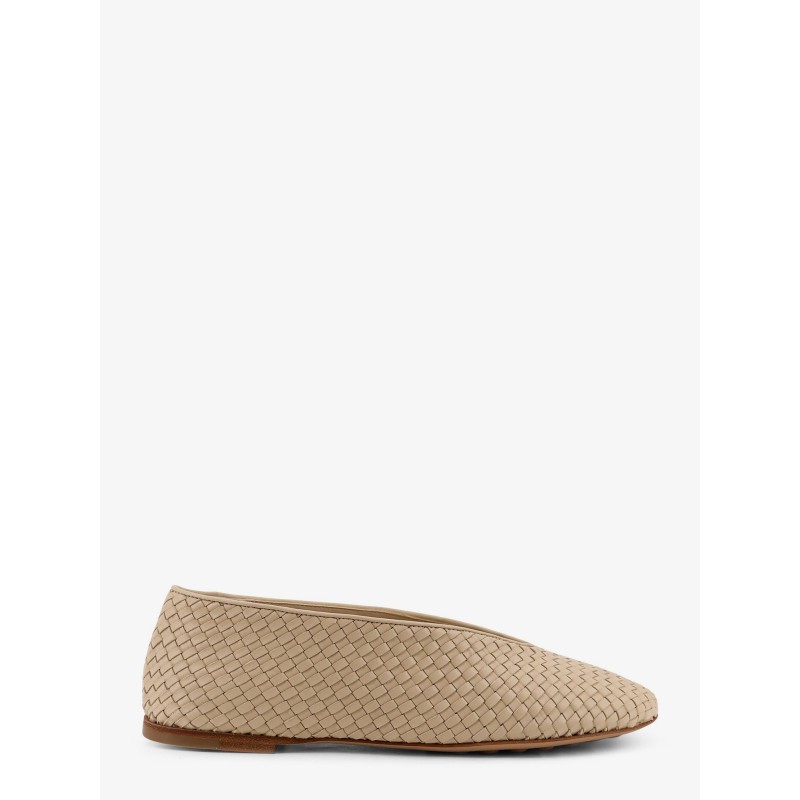 Rosa Flat leather ballerinas with Intrecciato motif