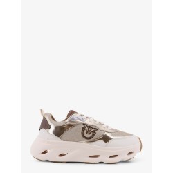 Pink leather sneakers with nylon inserts