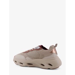 Nylon sneakers with leather inserts