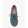 Grace suede loafers with metal lettering logo