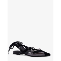 Gianira leather ballerinas with suede inserts