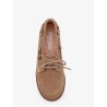 Grace suede loafers with metal lettering logo
