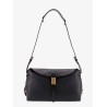Leather shoulder bag with metal detail with engraved logo