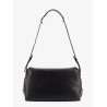 Leather shoulder bag with metal detail with engraved logo