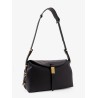 Leather shoulder bag with metal detail with engraved logo