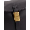 Leather shoulder bag with metal logo detail