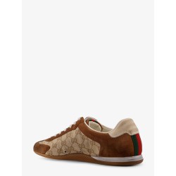 Gucci Shift suede sneakers with GG Supreme Fabric inserts