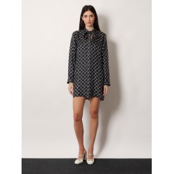 Short silk twill dress