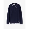 Cotton polo shirt with asymmetric metal zip detail