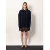 Cotton polo shirt with asymmetric metal zip detail